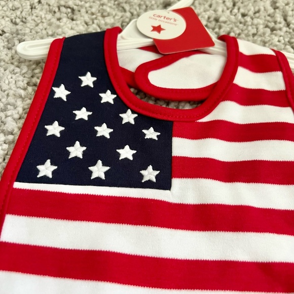 Carter’s Baby Bib Fourth of July Patriotic USA Flag 100% cotton - Picture 5 of 9
